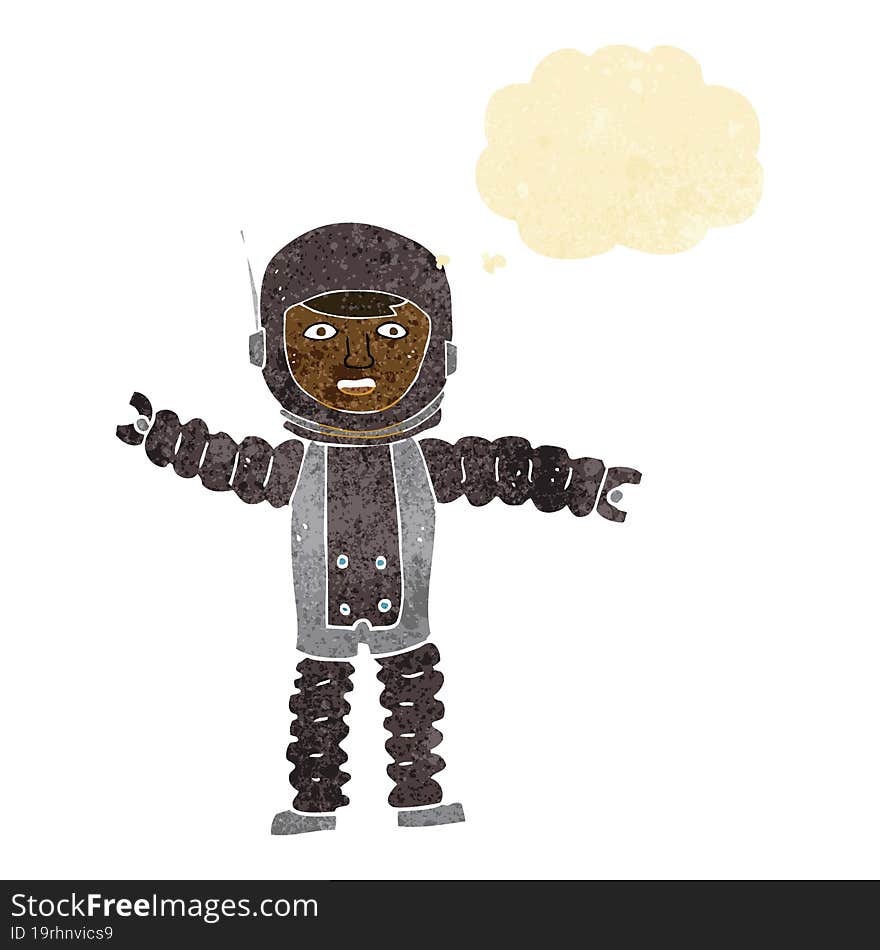 Cartoon Astronaut With Thought Bubble