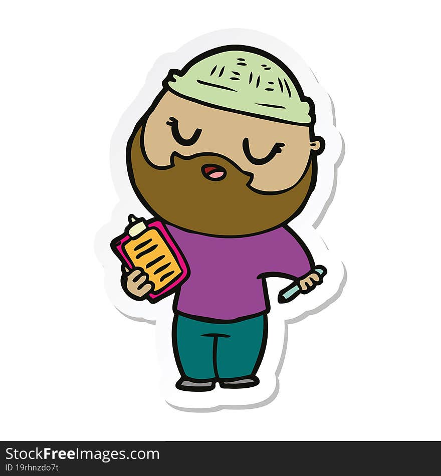 sticker of a cartoon man with beard