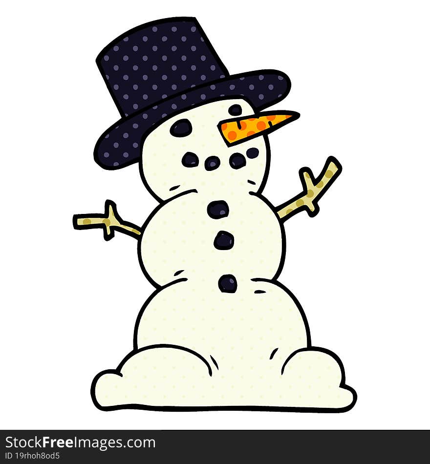 cartoon doodle traditional snowman