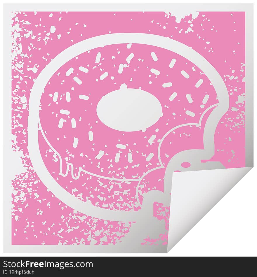 bitten frosted donut graphic icon