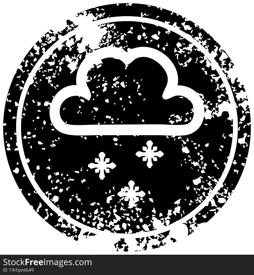 Snow Cloud Distressed Icon