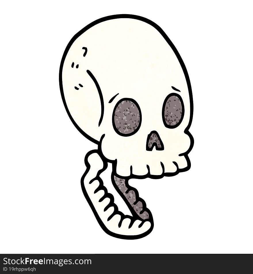 cartoon doodle skull