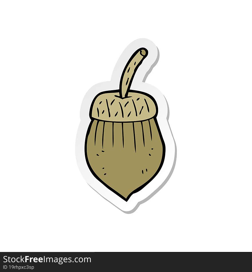 sticker of a cartoon acorn