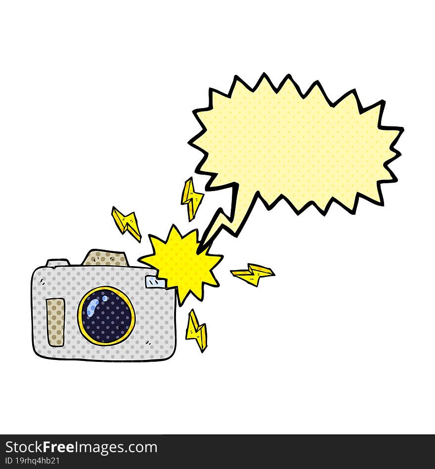 Comic Book Speech Bubble Cartoon Flashing Camera