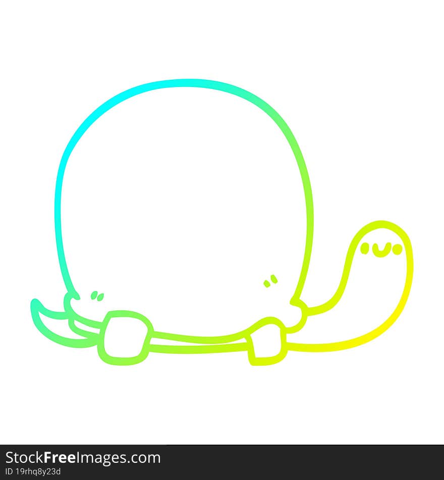 Cold Gradient Line Drawing Cute Cartoon Tortoise