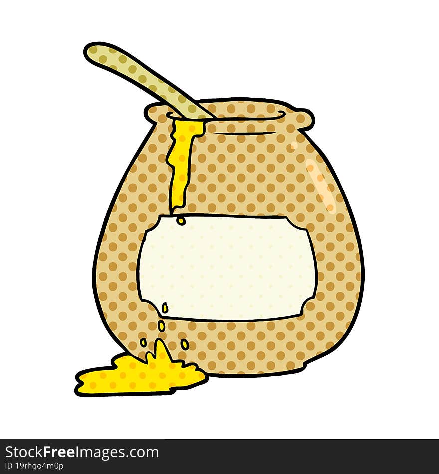 cartoon honey pot. cartoon honey pot