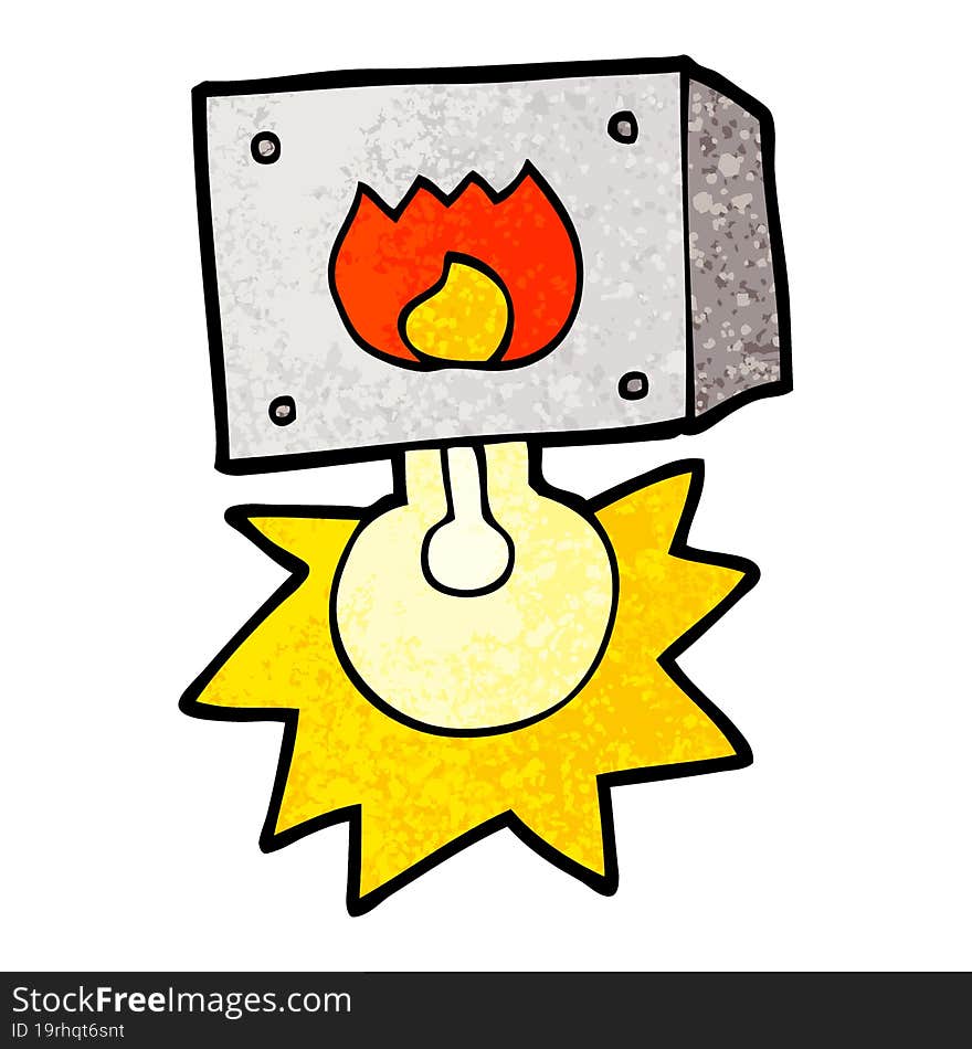 cartoon flashing fire warning light. cartoon flashing fire warning light