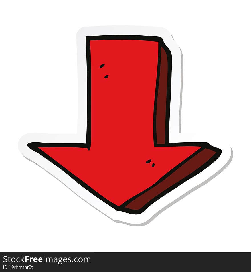 Sticker Of A Cartoon Pointing Arrow