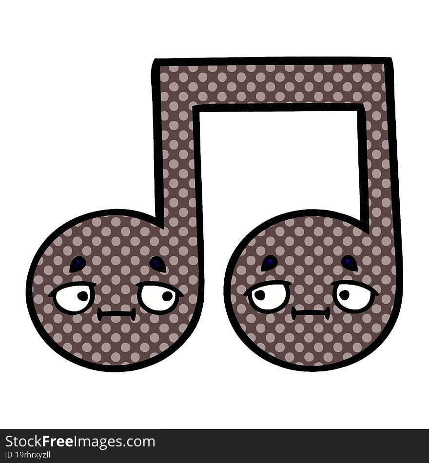 comic book style cartoon musical note