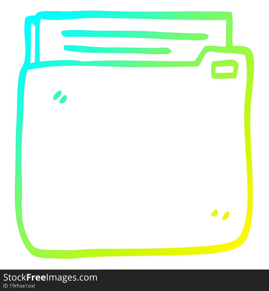 Cold Gradient Line Drawing Cartoon Business Documents