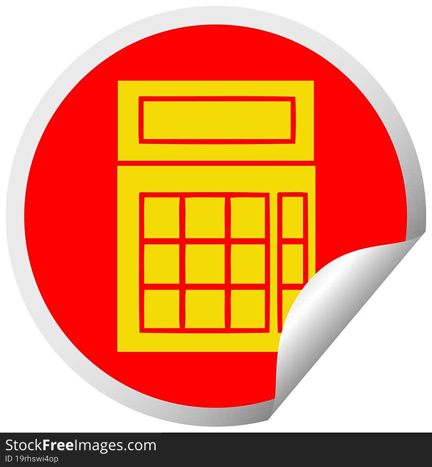 circular peeling sticker cartoon school calculator