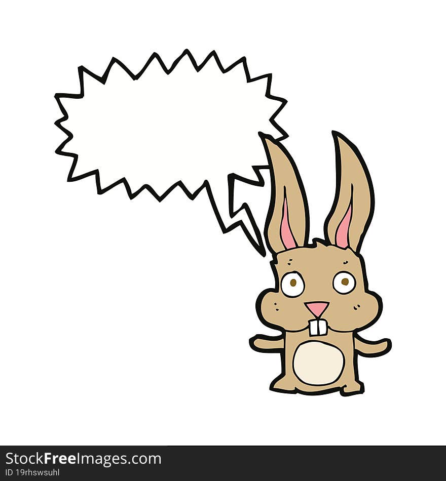 cartoon rabbit with speech bubble