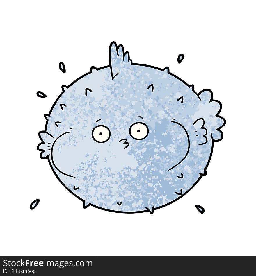 cartoon puffer fish. cartoon puffer fish