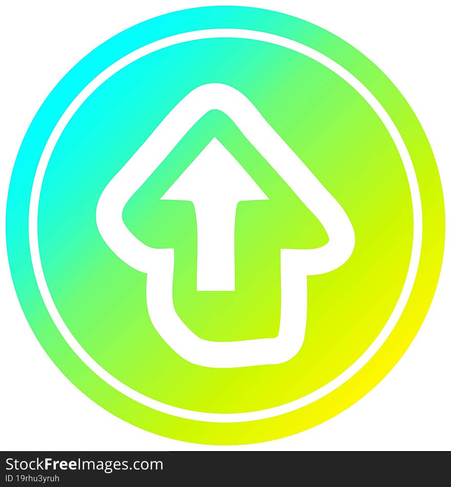 direction arrow circular in cold gradient spectrum