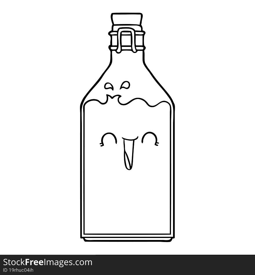 cartoon old juice bottle. cartoon old juice bottle