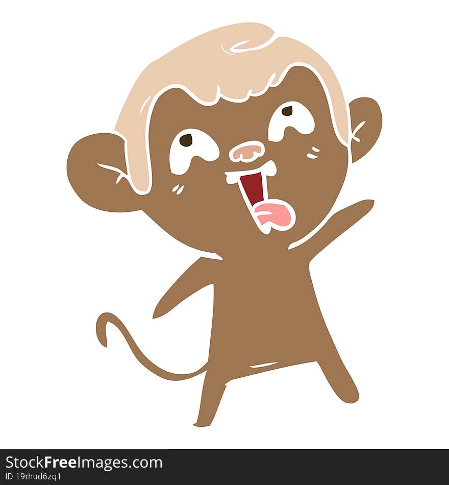 crazy flat color style cartoon monkey