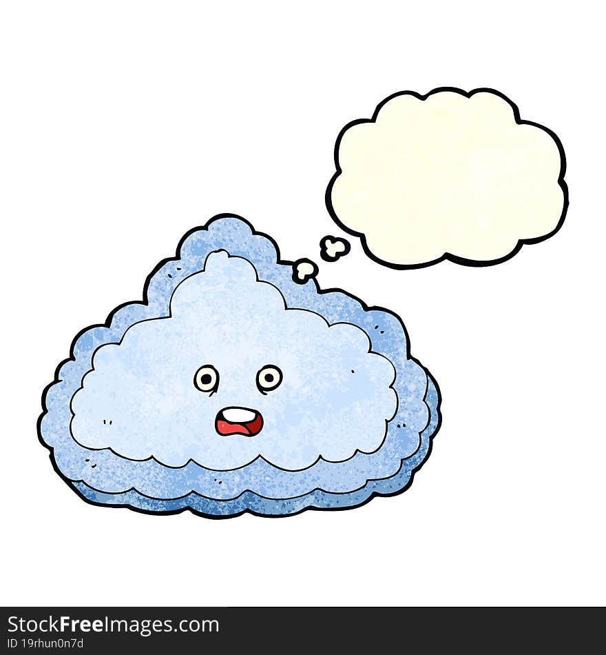 cartoon cloud with thought bubble