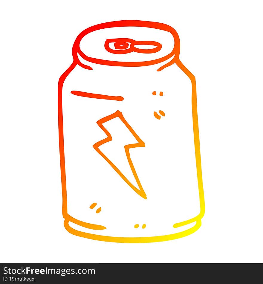 warm gradient line drawing cartoon energy drink