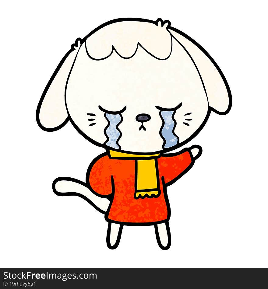 cute puppy crying cartoon. cute puppy crying cartoon