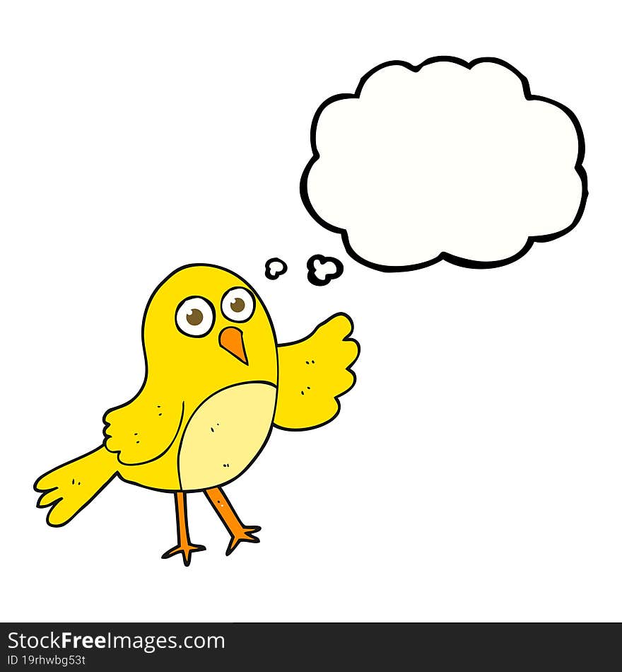 Thought Bubble Cartoon Bird