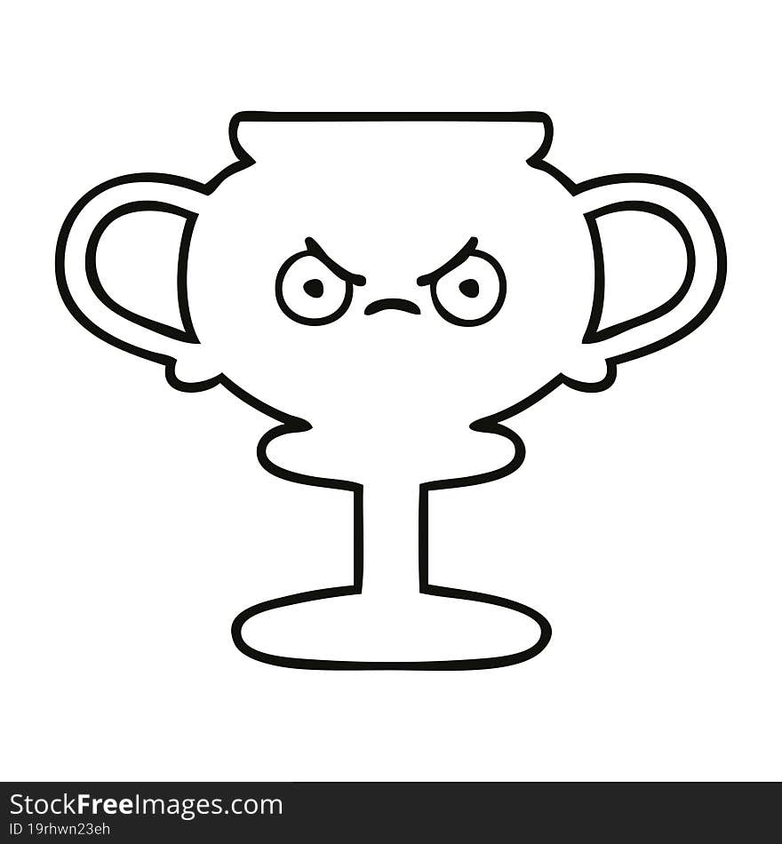 Line Drawing Cartoon Trophy