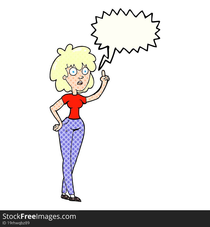 Comic Book Speech Bubble Cartoon Woman