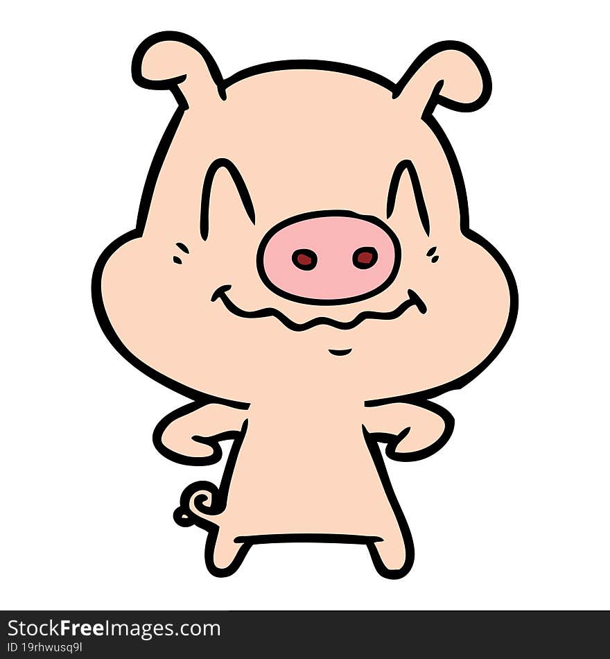 nervous cartoon pig. nervous cartoon pig