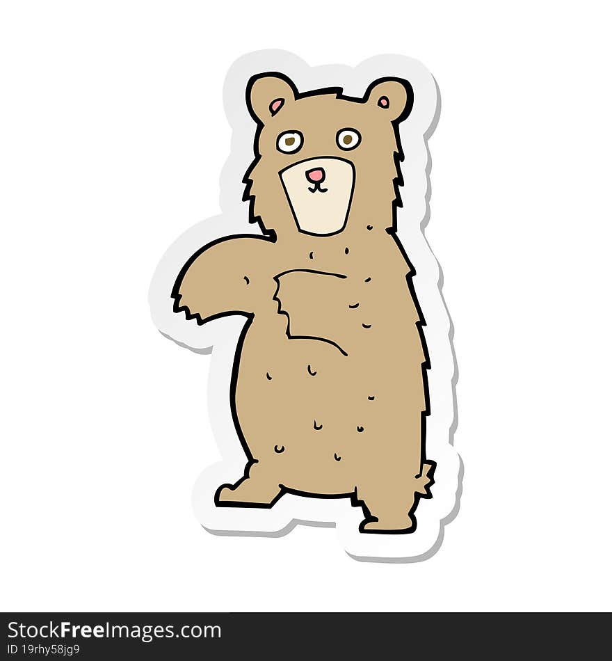 Sticker Of A Cartoon Bear