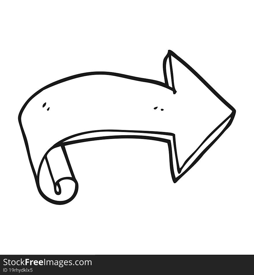 black and white cartoon arrow