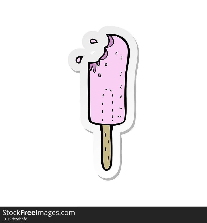 sticker of a cartoon ice lolly