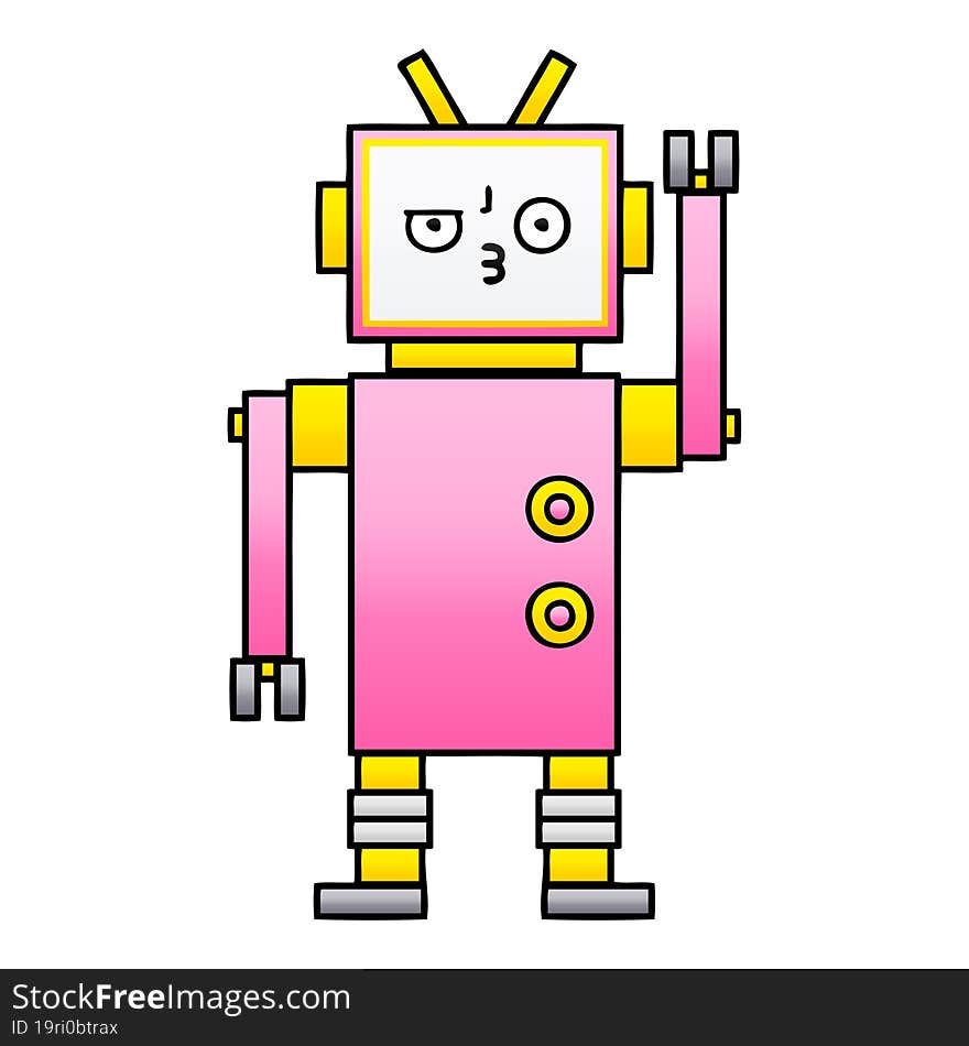 Gradient Shaded Cartoon Robot