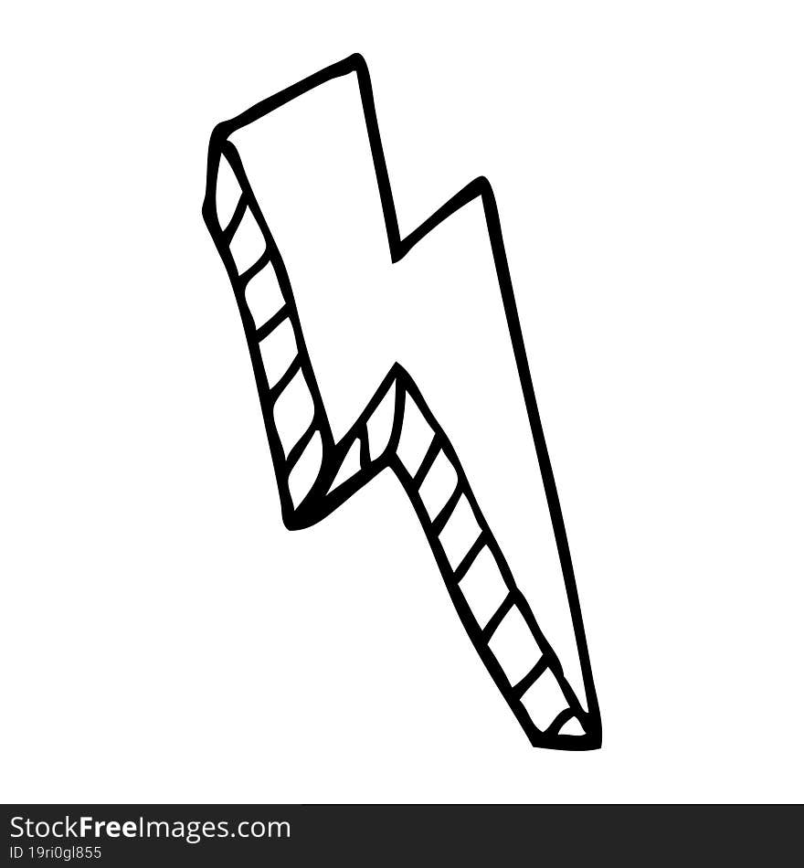 Line Drawing Cartoon Thunder Bolt