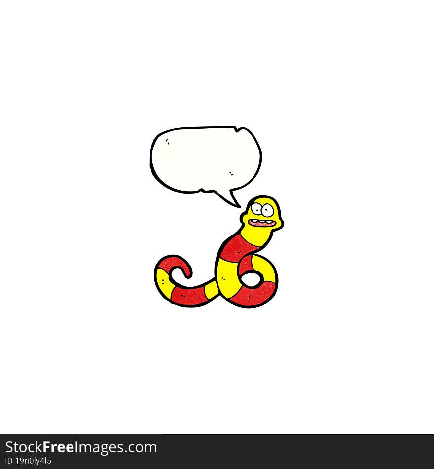 Cartoon Snake With Speech Bubble