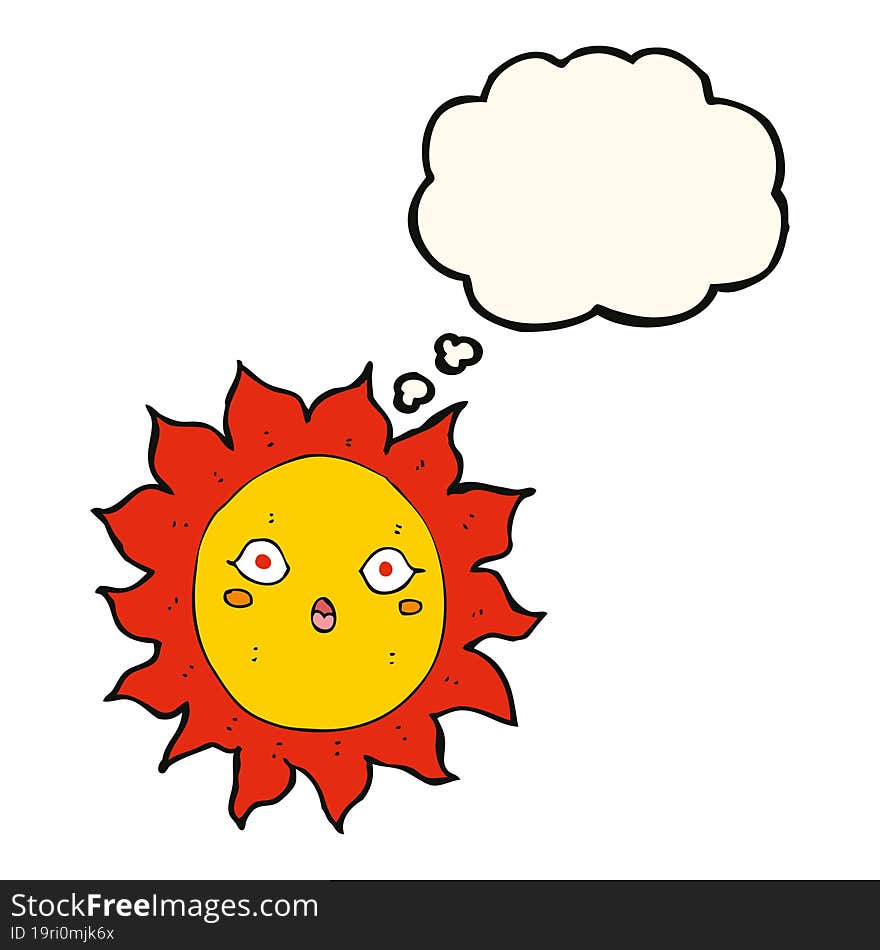 Cartoon Sun With Thought Bubble