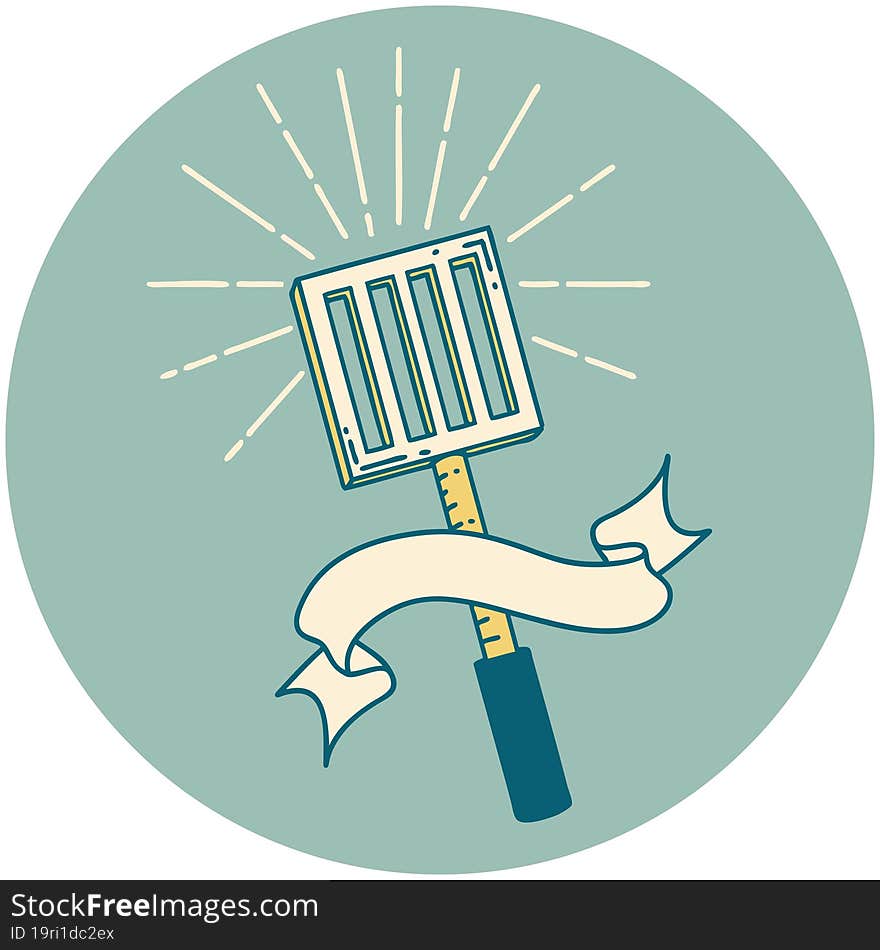 icon of tattoo style kitchen spatula