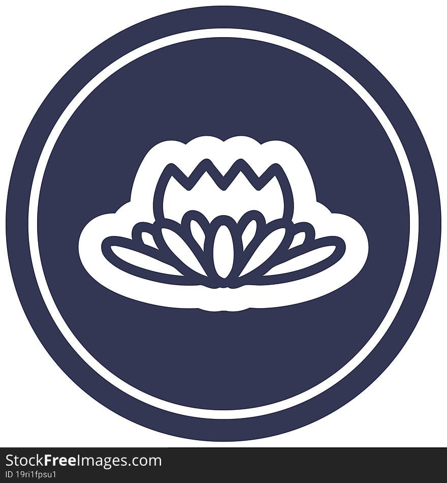 lotus flower circular icon symbol