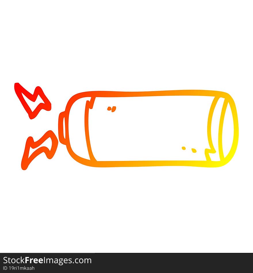 warm gradient line drawing cartoon battery