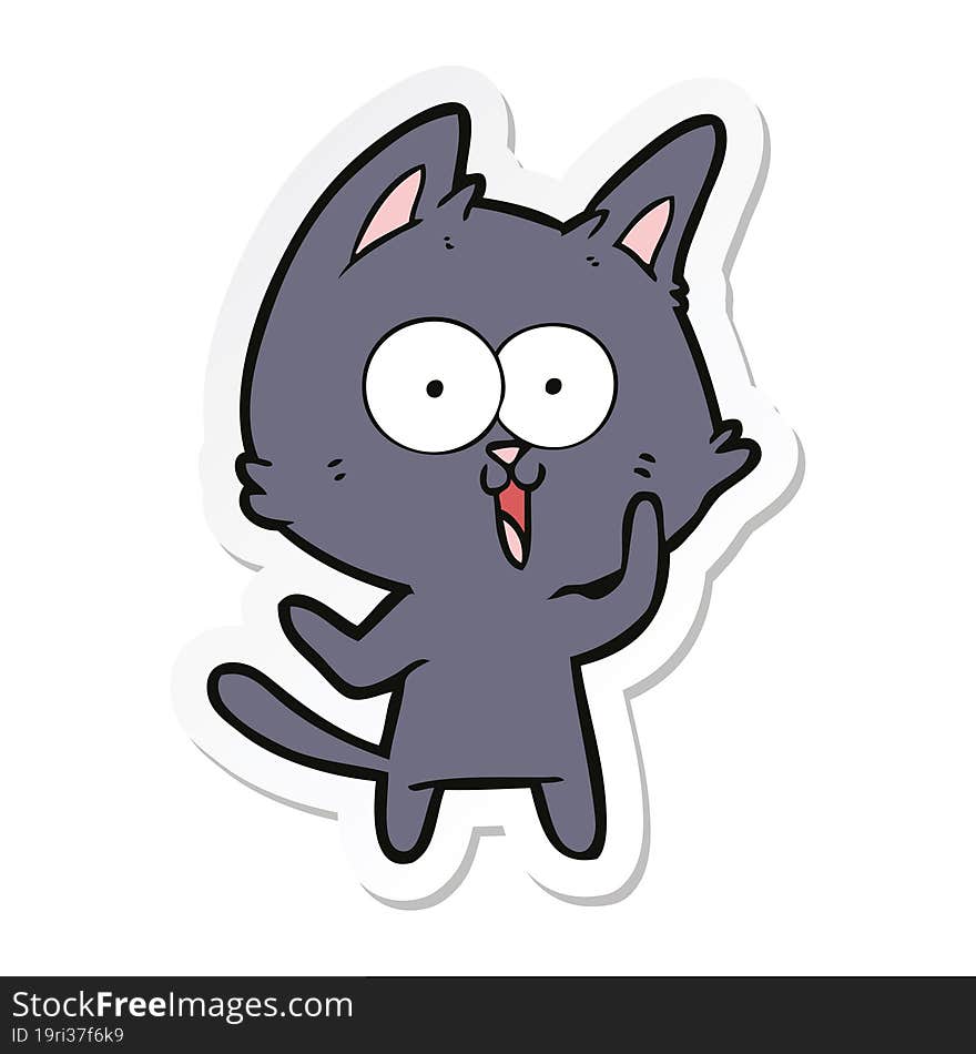 sticker of a funny cartoon cat