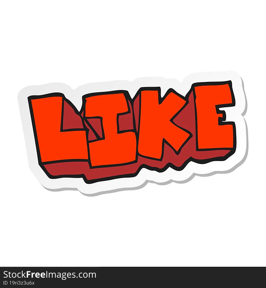 Sticker Of A Cartoon Word Like