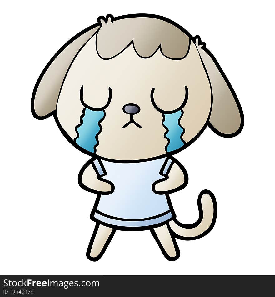 cute cartoon dog crying. cute cartoon dog crying