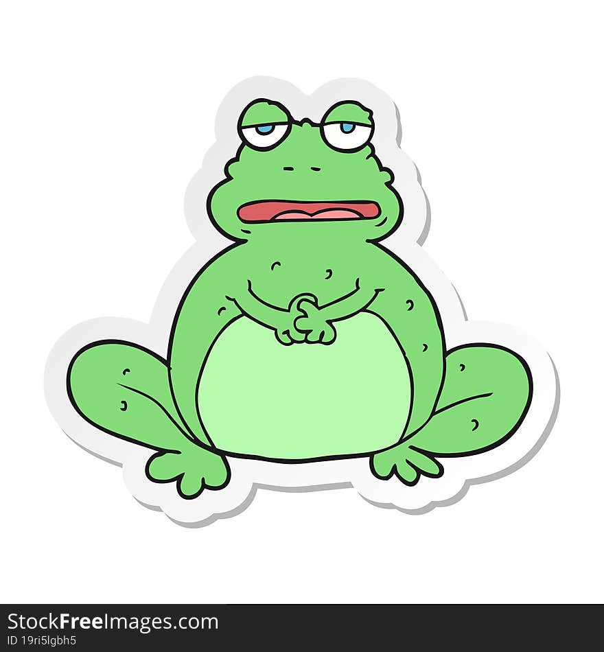 sticker of a cartoon frog