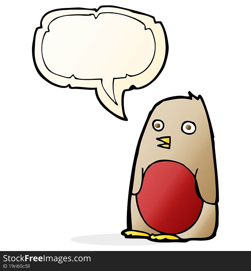 cartoon robin with speech bubble