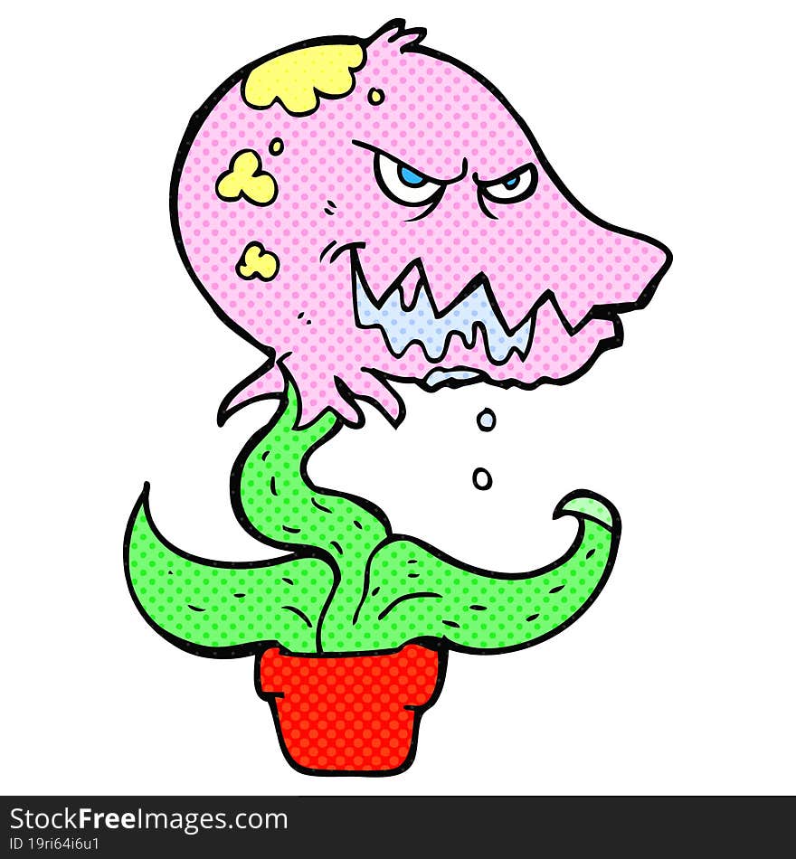 freehand drawn cartoon monster plant