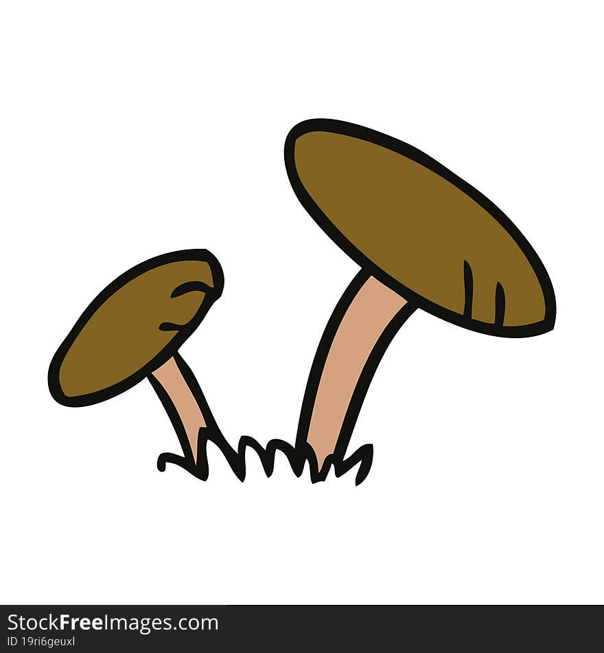 cartoon doodle of some mushrooms