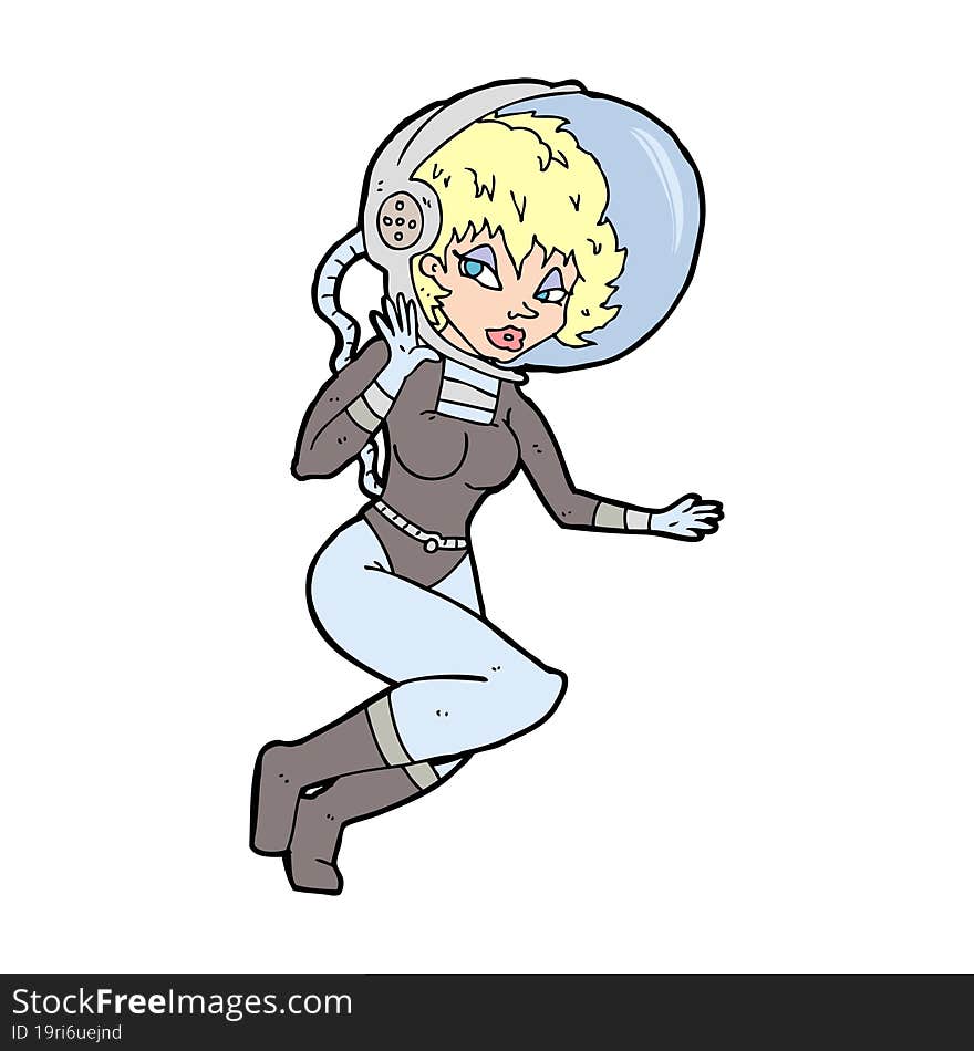 Cartoon Space Woman