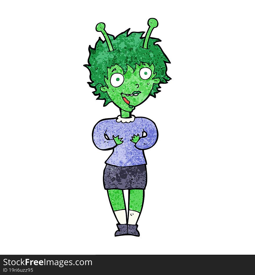 Cartoon Alien Woman