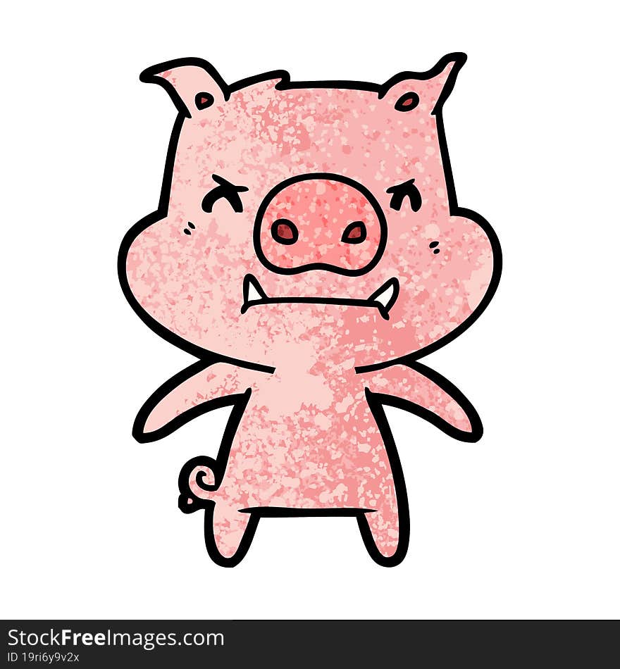 angry cartoon pig. angry cartoon pig