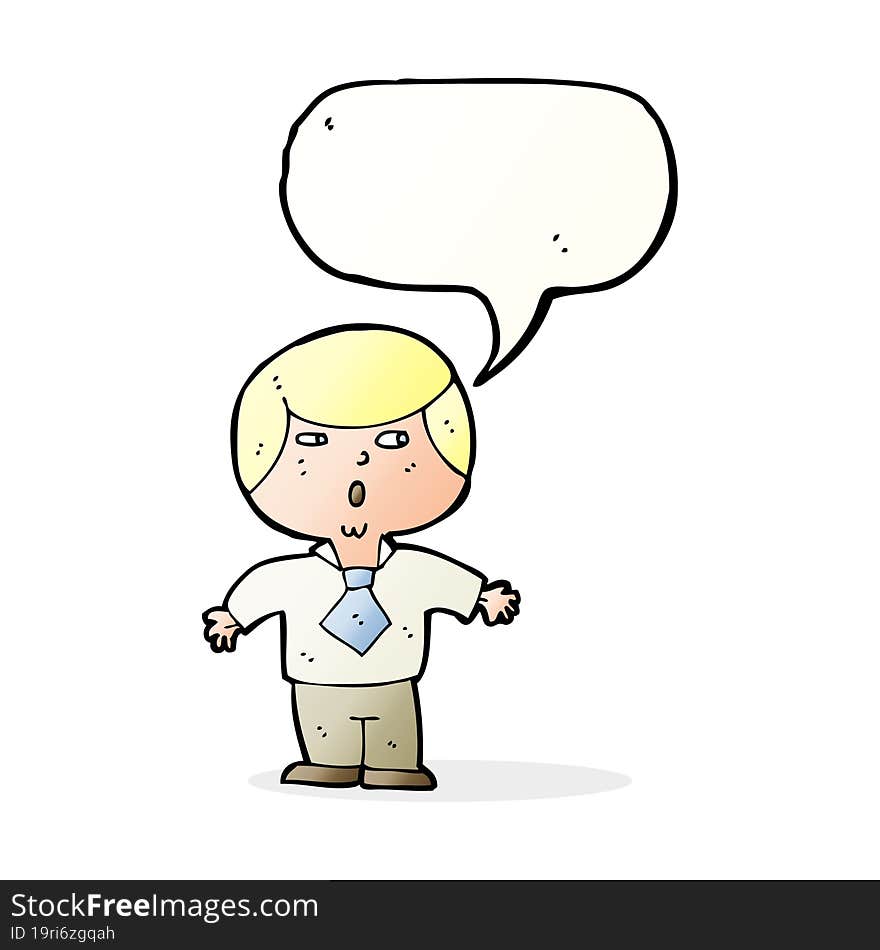 cartoon shocked boy with speech bubble