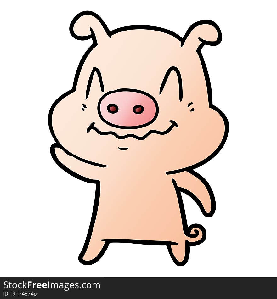 nervous cartoon pig. nervous cartoon pig