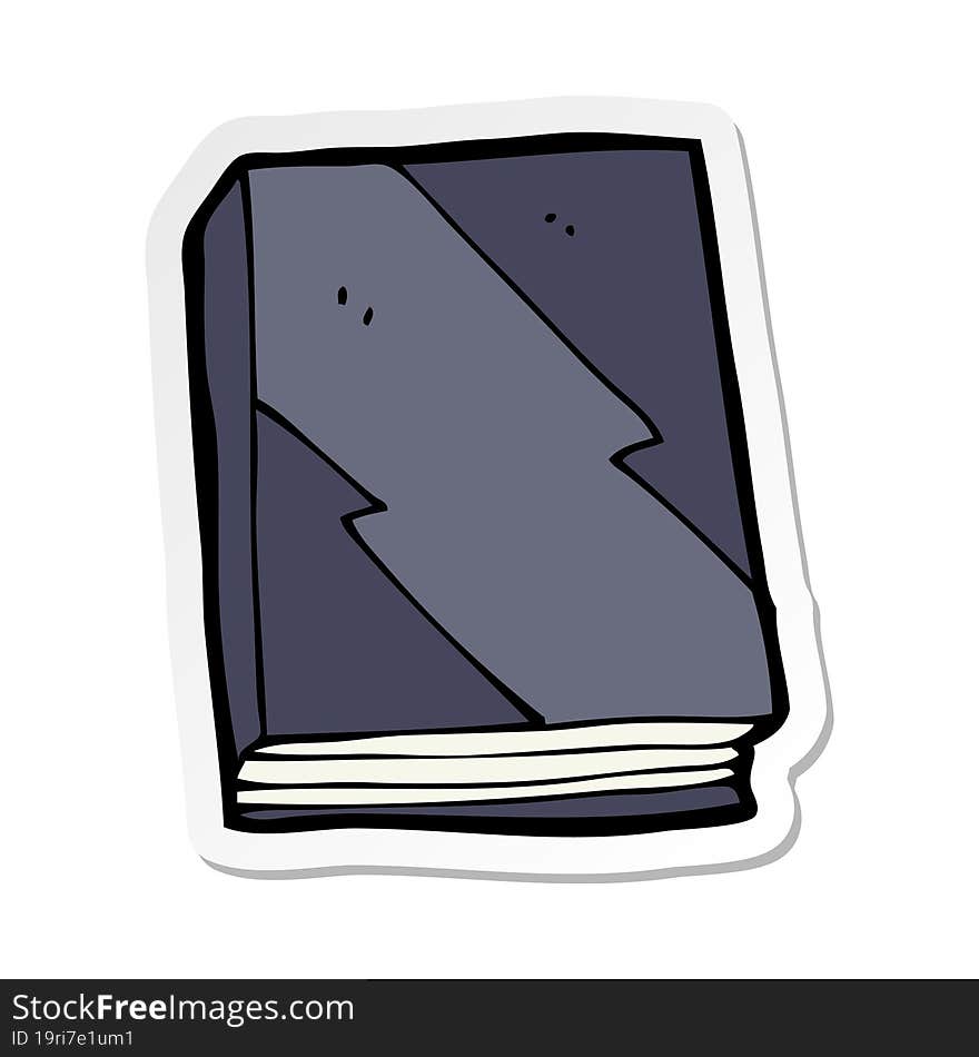 sticker of a cartoon book